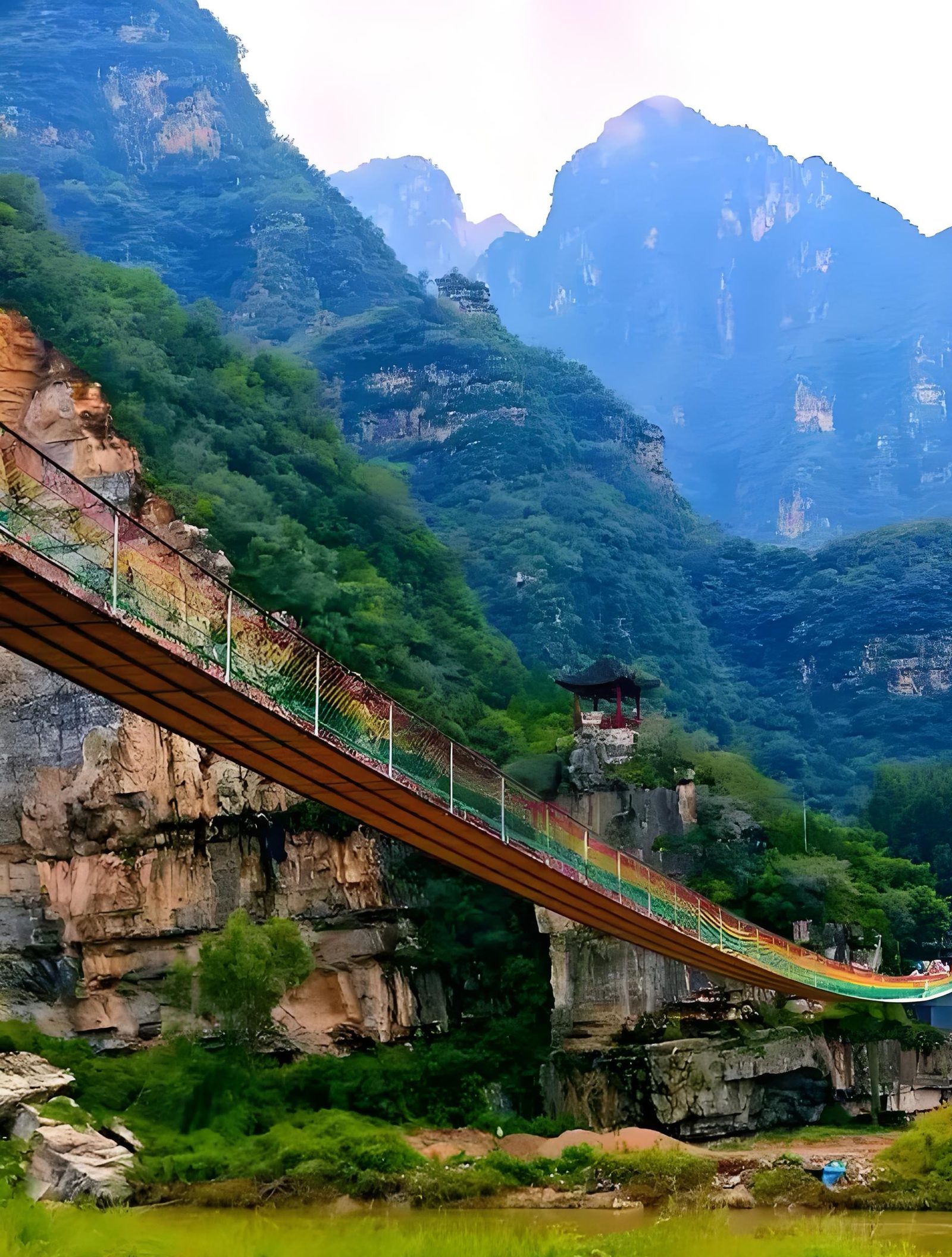 十渡孤山寨吊桥